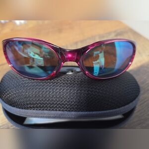 Costa Pink Purple Frame Blue Mirrored Lens Sunglasses